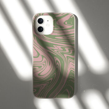 Green And Pink Marble Biodegradable Phone Case, 8 of 8