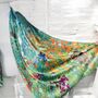 Water Lilies By Monet And Klimt Flower Garden Reversible Silk Blend Scarf, thumbnail 2 of 9
