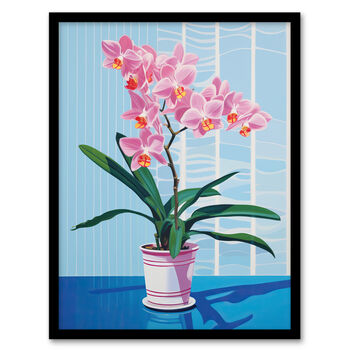 Outstanding Orchids Pink And Blue Floral Wall Art Print, 5 of 6