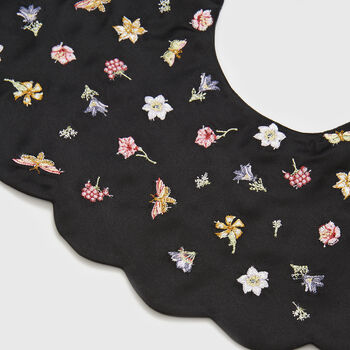 Floral Ditsy Black Satin Embroidered Collar, 5 of 5