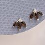 Sterling Silver Coffee Cz Marquise Cluster Stud Earrings, thumbnail 6 of 12