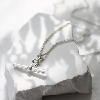 Personalised Sterling Silver T Bar Necklace, 2 of 3