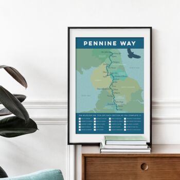 Pennine Way Map Art Print With Tick List, 4 of 7