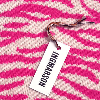 Tiger Wool And Cashmere Scarf Hot Pink, 2 of 2