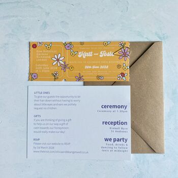 Floral Fun Colourful Wedding Invitation, 4 of 6