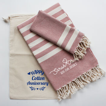 Personalised Cotton Towel Set, Anniversary Gift, 6 of 12