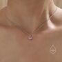 Sterling Silver Tourmaline Pink Cz Bubble Pendant Necklace, thumbnail 6 of 12