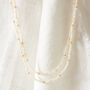White Pearl Beaded Long Layering Necklace, thumbnail 9 of 11