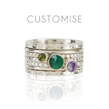 Personalised Birthstone Ethereal Galaxy Spinning Ring, 4 of 12