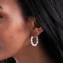 Sterling Silver Pearl Hoops, thumbnail 1 of 3