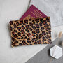 Leopard Print Ponyskin Leather Passport Wallet, thumbnail 1 of 2