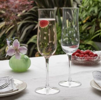 Etched Star Coupe Cocktail Glasses, 2 of 4