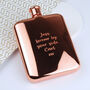 Personalised Rose Gold Plated Rectangular Hip Flask, thumbnail 2 of 7
