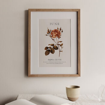 Birth Flower Wall Print 'Rose' For June, 2 of 9
