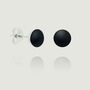 Sterling Silver Stud Earrings In Black, thumbnail 1 of 4