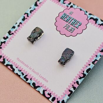 Beer Pint Glass Glitter Resin Stud Earrings, 4 of 4