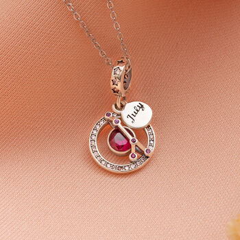 Cancer Zodiac Necklace Silver July Birthstone Pendant, 2 of 6