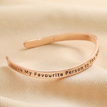 Adjustable Favourite Person Meaningful Word Wave Bangle, 3 of 8
