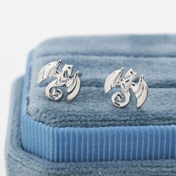 Sterling Silver Dragon Stud Earrings, 4 of 11