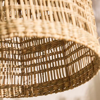 Woven Seagrass Cloche Pendant Light Shade, 5 of 5