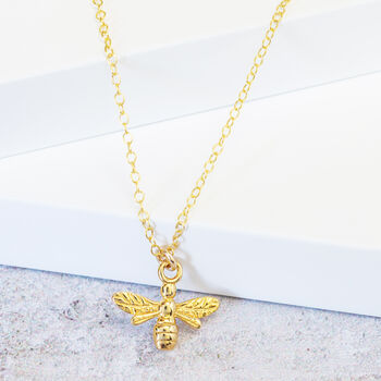 Gold Vermeil Bee Necklace, 2 of 7