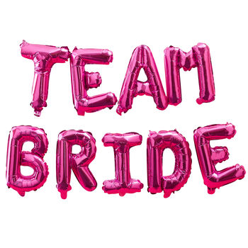 Hot Pink Team Bride Hen Party Balloon Bunting, 2 of 3