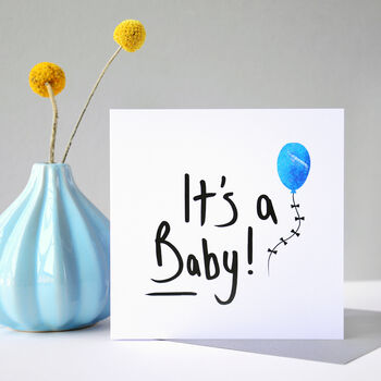 New Baby Card Blue Balloon, 7 of 10