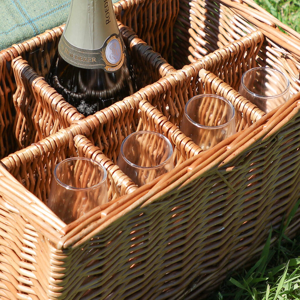 Personalised Traditional Bottle Holder Picnic Basket By Dibor