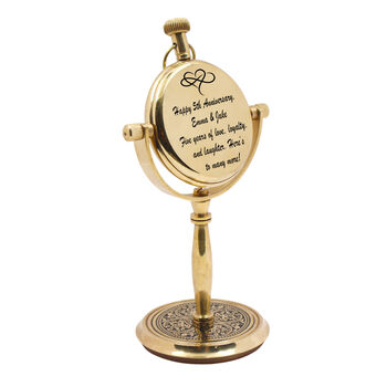 Personalised 5th Wood Anniversary Desk Clock Gift, 4 of 11