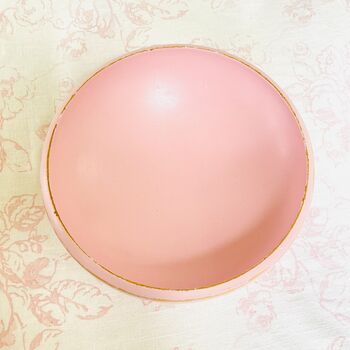Antique Painted Pink Wooden Fruit Bowl ~ Four, 5 of 7