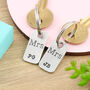 Couples Gift Mr And Mrs Personalised Pair Of Key Rings, thumbnail 2 of 5
