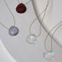 March Birthstone Aquamarine Crystal Gemstone Briolette Silk Cord Necklace, thumbnail 2 of 3
