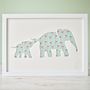 Personalised Baby Elephant And Mother Artwork, thumbnail 5 of 12