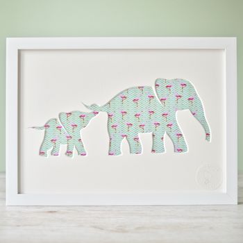 Personalised Baby Elephant And Mother Artwork, 5 of 12