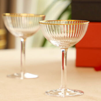 Two Luxury Champagne Coupe Glasses, 4 of 9