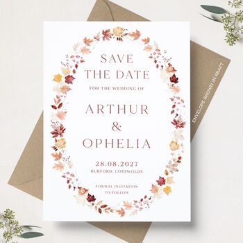 Autumn Wedding Save The Date Cards, 4 of 5