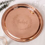 Botanical Art Deco Round Copper Drinks Tray, thumbnail 1 of 9