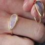 18ct Gold Vermeil Almond Moonstone Gemstone Ring, thumbnail 2 of 6