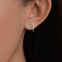 Sterling Silver Green Enamel Parakeet Parrot Earrings, thumbnail 3 of 12
