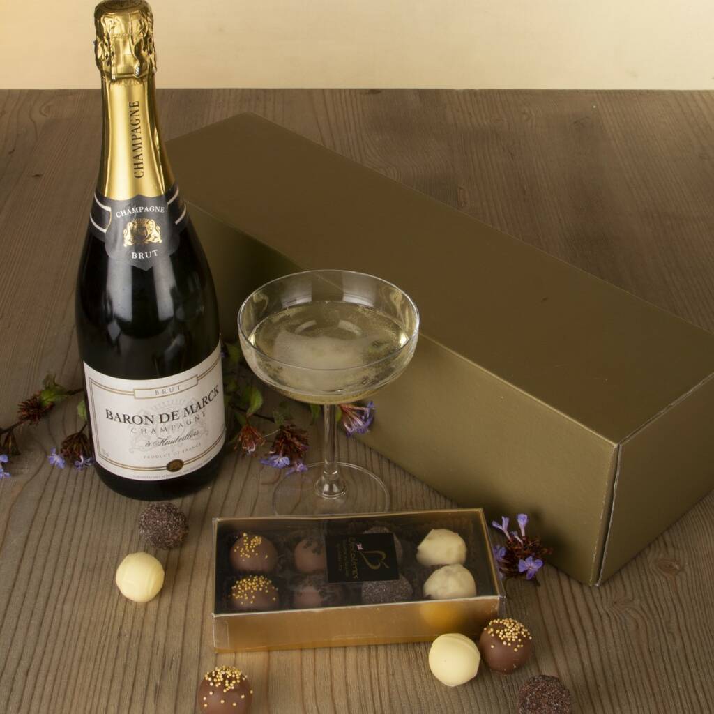 Champagne And Chocolates Gift Box By Virginia Hayward