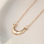 Sterling Silver Rose Gold Horns Necklace, thumbnail 2 of 5
