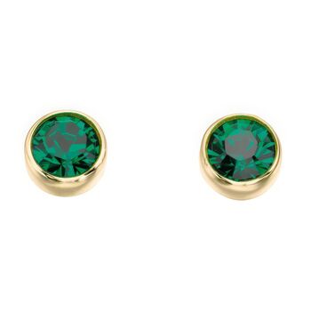 18ct Gold Plated May Birthstone Stud Earrings, 4 of 8