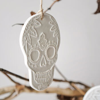 3pcs Luxury Stoneware Skull Tree Ornament Decoration, 4 of 7