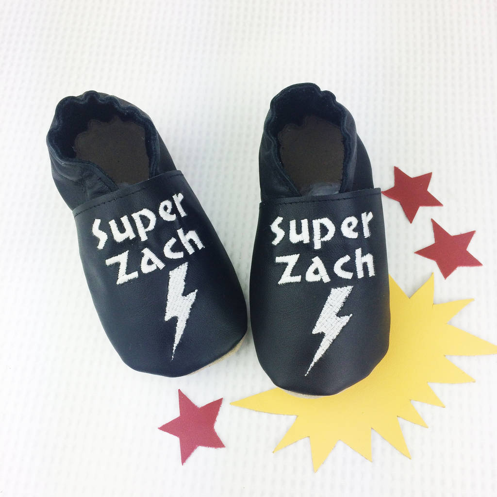 Personalised Superhero Leather Slippers For Children, 1 of 3