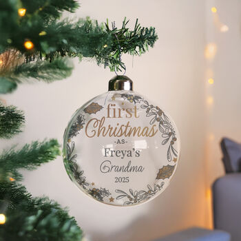 Personalised First Christmas As Glass Bauble, 2 of 3