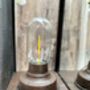 36cm Industrial Battery Operated Lamp Wall Or Table Lighting Brown Metal, thumbnail 3 of 9