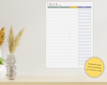 Freezer Inventory Whiteboard, Dry Erase Food Checklist, A4/A3 Sizes, 3 of 5