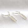 Sterling Silver Feather Charm Hoop Earrings, thumbnail 1 of 3