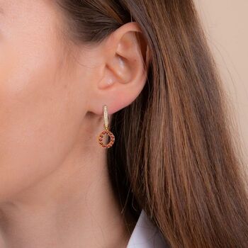 Venus Garnet 18k Gold Plated Drop Earrings, 3 of 5