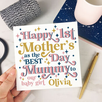 Personalised Mummy And Baby's First Mother's Day Card, 7 of 8
